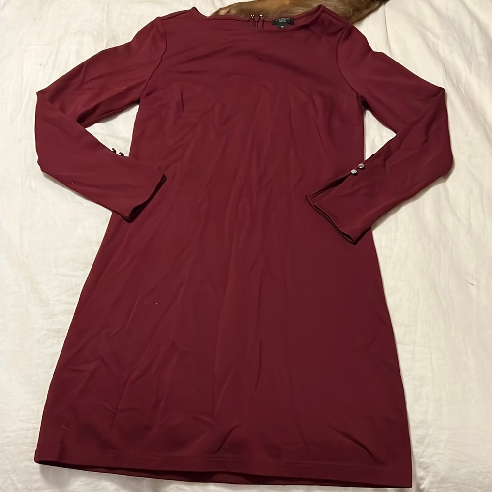 Ann Taylor Red Mock Neck Sheath Dress